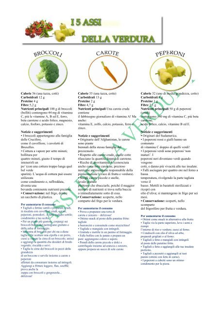 Calorie 56 (una tazza, cotti) Carboidrati 12 g ... - NutrizioneItalia