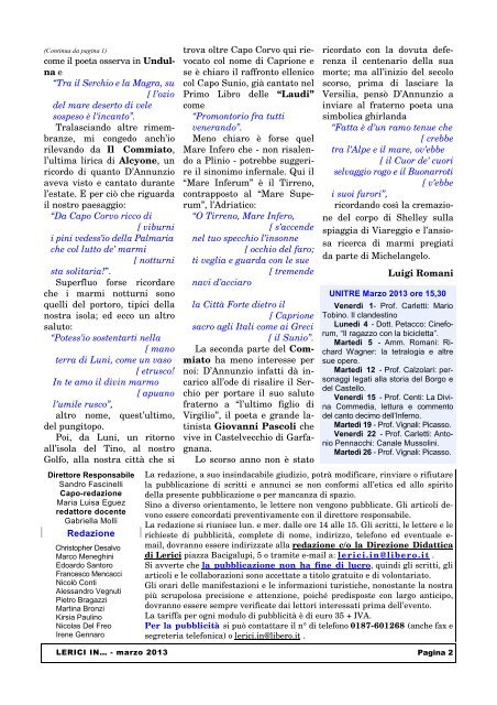 marzo 2013 / anno 6 - numero 3 - Comune di Lerici