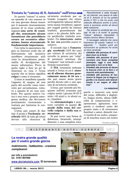 marzo 2013 / anno 6 - numero 3 - Comune di Lerici