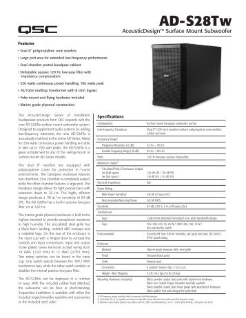 AD-S28Tw Specifications - QSC Audio Products