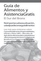 Guía de Alimentos y Asistencia Gratis - New York City Coalition ...