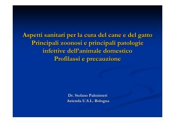 Aspetti sanitari per la cura del cane e del gatto ... - Cani gatti e noi