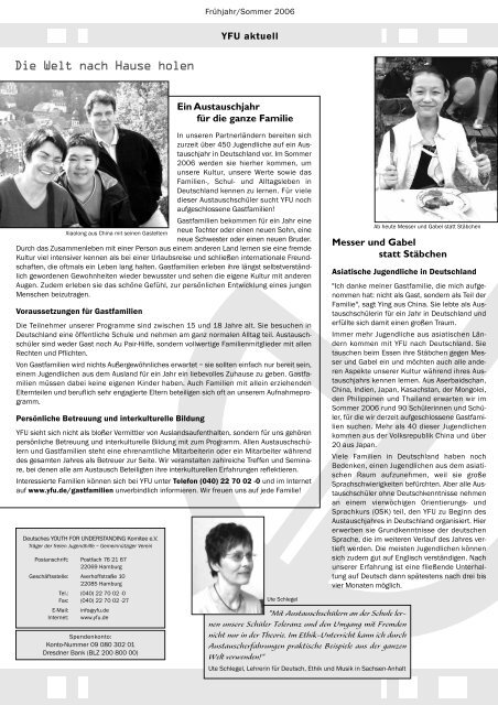 Unsere Austauschprogramme 2007/2008! - YFU