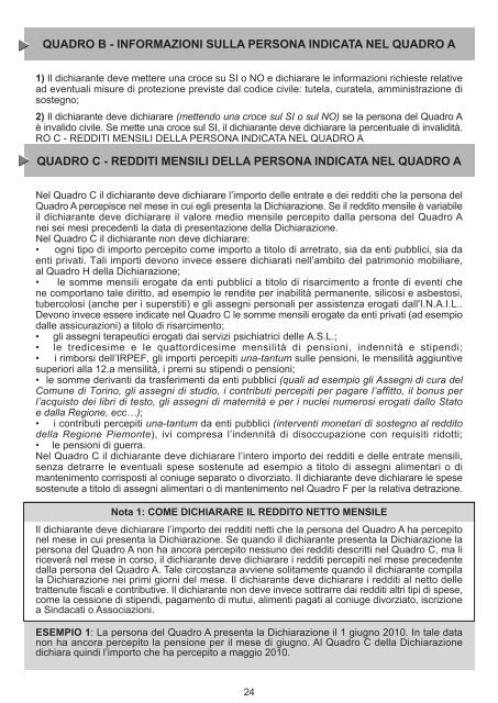 dichiarazione sostitutiva delle condizioni ... - Città di Torino