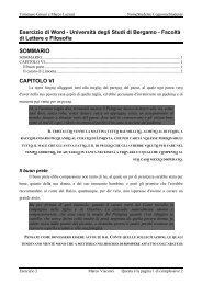 Esercizio di Word - Università degli Studi di Bergamo - Facoltà di ...
