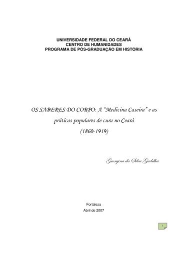 A “Medicina Caseira” - Departamento de História