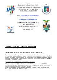 Messaggio del Presidente del Comitato Provinciale ... - Informacalcio.it