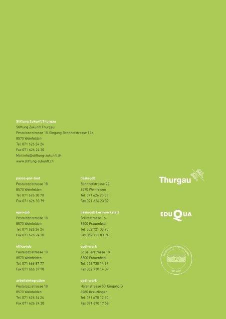 Jahresbericht 2011 (PDF) - Stiftung Zukunft Thurgau