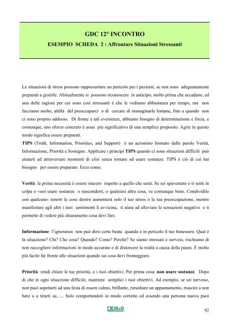 Manuale di terapia per la tossicodipendenza - ASL di Brescia