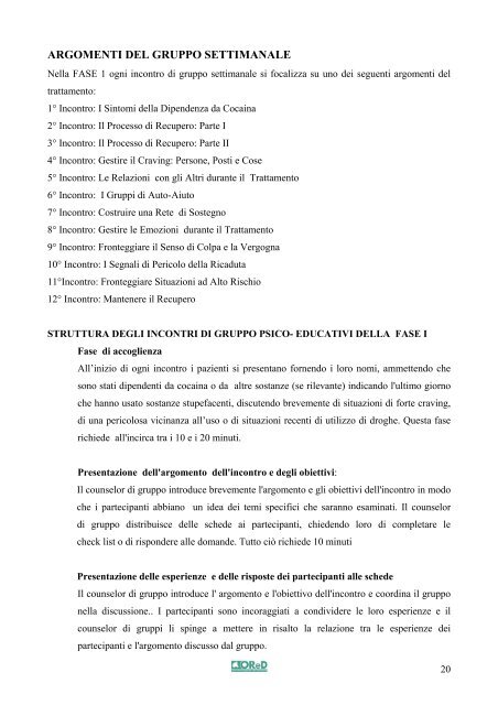 Manuale di terapia per la tossicodipendenza - ASL di Brescia