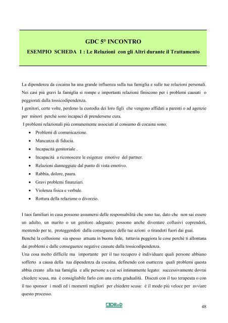 Manuale di terapia per la tossicodipendenza - ASL di Brescia