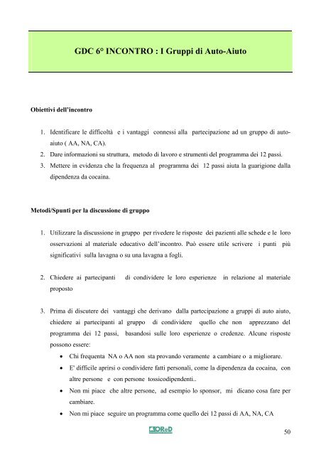 Manuale di terapia per la tossicodipendenza - ASL di Brescia