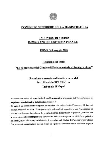 Relazione Dott STANZIOLA.pdf - Giustizia in lazio.it