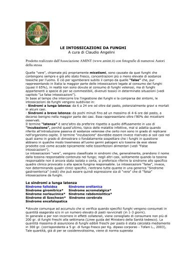 LE INTOSSICAZIONI DA FUNGHI A cura di ... - infm udr padova