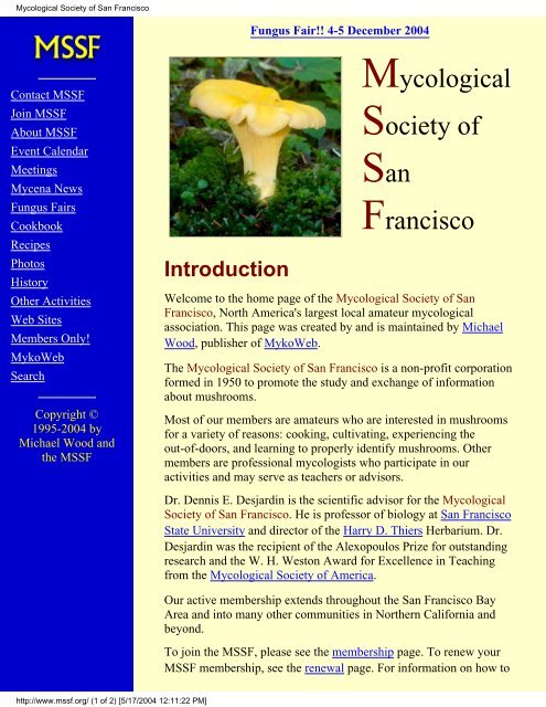 Mycological Society of San Francisco - PS-Survival.com