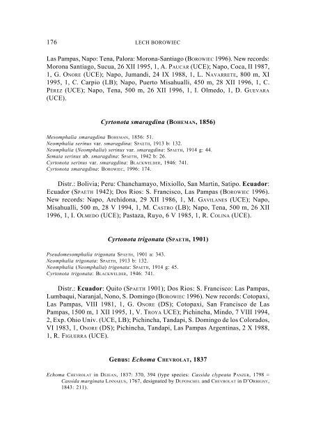 Review of the Cassidinae of Ecuador, with a description of thirteen ...