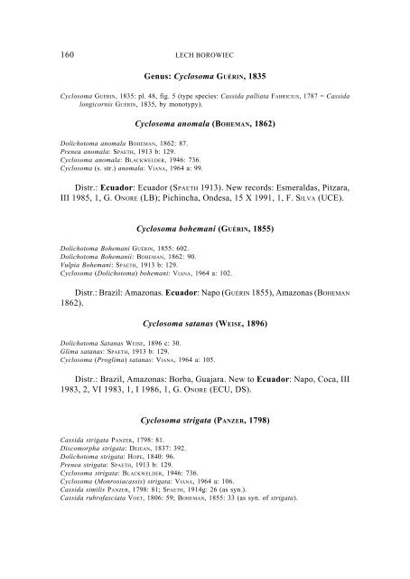 Review of the Cassidinae of Ecuador, with a description of thirteen ...