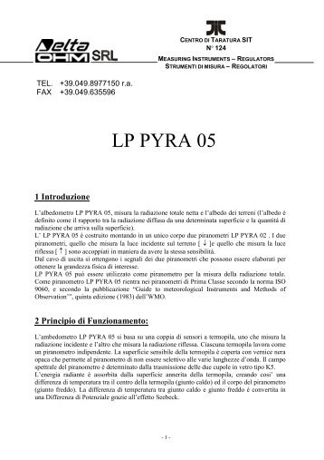 LP PYRA 05 - Deltaohm.Com.Br