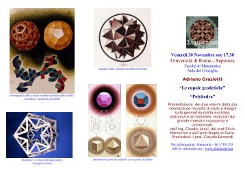 "Cupole geodetiche" e "Polyhedra" - Roma, 30/11 - Base.it