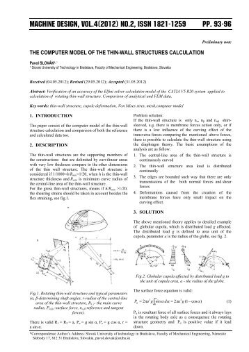 machine design, Vol.4(2012) No.2, ISSN 1821-1259 pp. 93-96