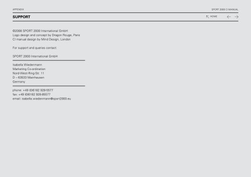 sport 2000 corporate IDeNtItY maNual - Mind Design