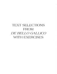 text selections from de bello gallico with exercises - Home Page