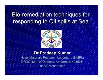 Bio-remed Oil spills - Indian Coast Guard