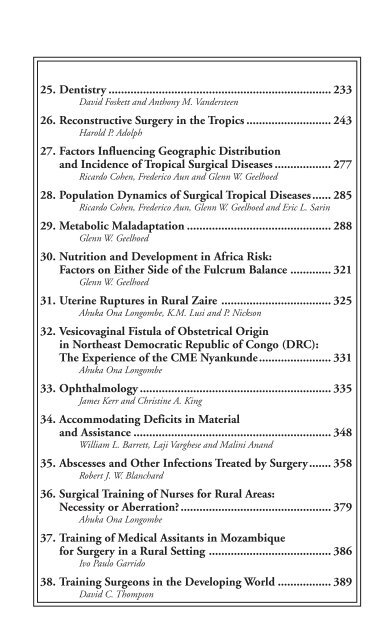 Surgery and Healing in the Developing World - Dartmouth-Hitchcock