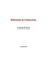 DISPENSE DI FONOLOGIA - Linguistica