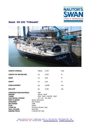 Swan SW 43-101 TRIBOULET 20120322 - L Marine Group