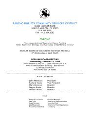 RANCHO MURIETA COMMUNITY SERVICES DISTRICT AGENDA