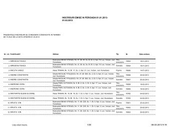 INSCRISURI EMISE IN PERIOADA 01.01.2013-01.03.2013