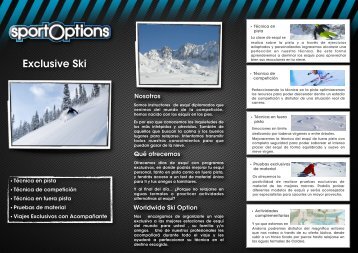 Triptico Exclusive Ski (esp:web) - Sport Options