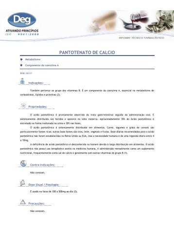 PANTOTENATO DE CALCIO - Fagron