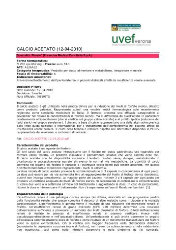CALCIO ACETATO - Uvef