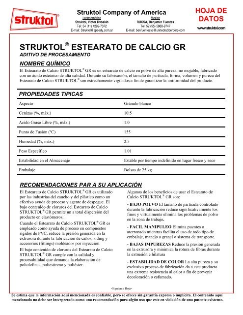 STRUKTOL ESTEARATO DE CALCIO GR