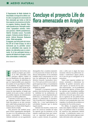 Concluye el proyecto Life de flora amenazada en Aragón - Jolube ...