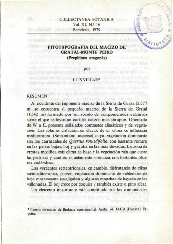 Fitotopografía del macizo de Gratal-Monte Peiró - Jolube Consultor ...