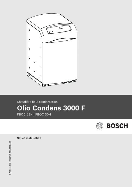 Notice d'utilisation - Bosch Thermotechnologie