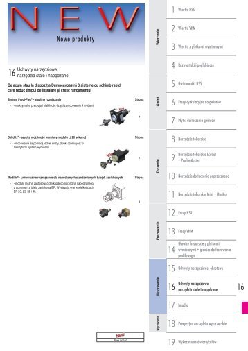 16 Uchwyty narzędziowe, narzędzia stałe i napędzane