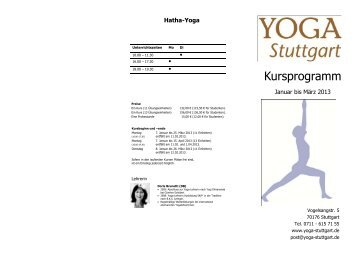 Kurse und Preise: Januar bis März 2013 - yoga stuttgart