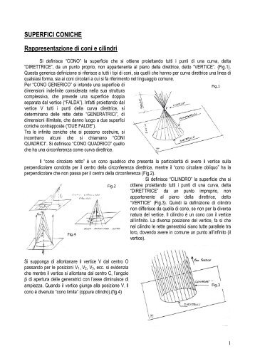 SUPERFICI CONICHE Rappresentazione di coni ... - liceo De Chirico