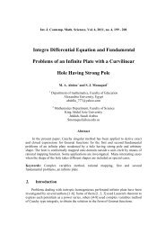 Integro Differential Equation and Fundamental Problems of an ...