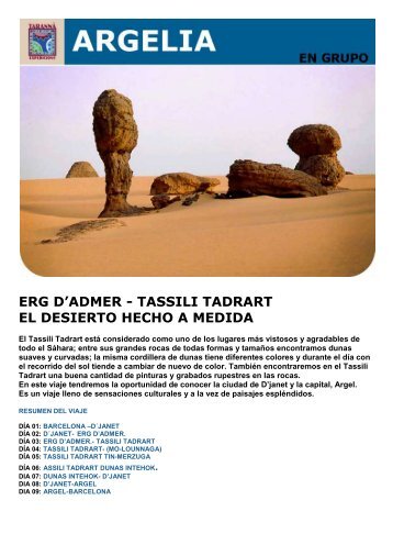 erg d'admer - tassili tadrart el desierto hecho a ... - Viajes Tarannà