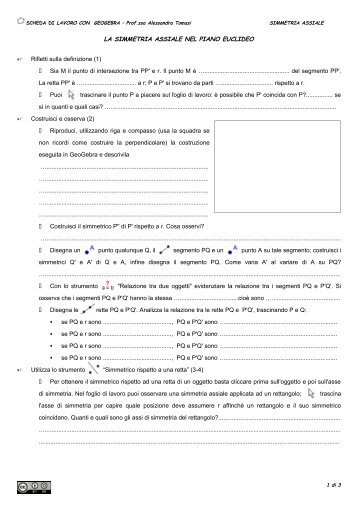 Scheda: Simmetria assiale - GeoGebra