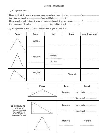 Verifica: I TRIANGOLI 1) Completa il testo ... - Maestro Massimo