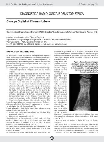 DIAGNOSTICA RADIOLOGICA E DENSITOMETRICA - Mnlpublimed