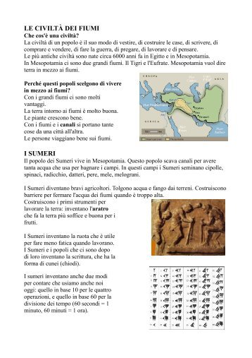 le civiltà dei fiumi i sumeri - Sistema Formativo Integrato del Mugello