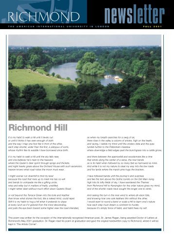 Fall 2001 - Richmond - The American International University in ...