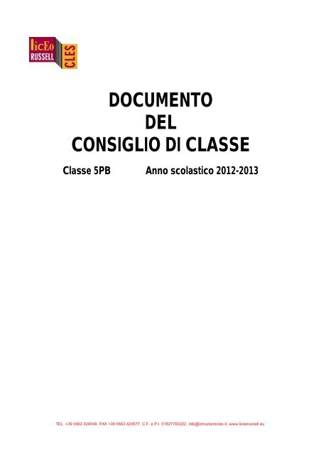 Documento 15 maggio VPB - Liceo B. Russell